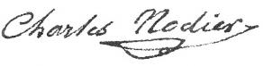 Signature de Charles Nodier