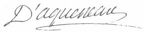Signature d'Henri-Cardin-Jean-Baptiste d'Aguesseau