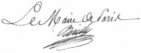 Signature de Jean-Sylvain Bailly, maire de Paris