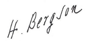 Signature de Henri Bergson