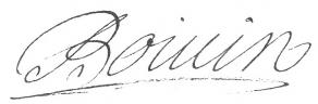 Signature de Jean Boivin le Cadet, dit Boivin de Villeneuve