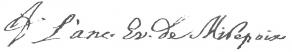 Signature de Jean-François Boyer, évêque de Mirepoix