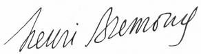 Signature d'Henri Bremond