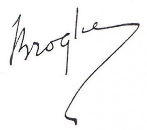 Signature de Maurice de Broglie