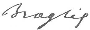 Signature d'Albert de Broglie