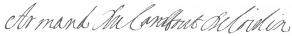 Signature de Armand de Camboust, duc de Coislin