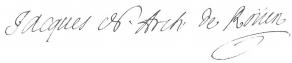 Signature de Jacques-Nicolas Colbert