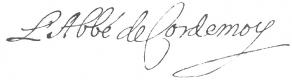 Signature de Géraud de Cordemoy
