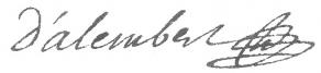 Signature de Jean Le Rond, dit d'Alembert