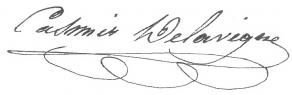 Signature de Casimir Delavigne