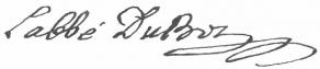 Signature de Jean-Baptiste Dubos, abbé