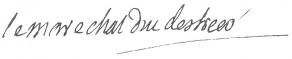 Signature de Victor-Marie d'Estrées, maréchal duc