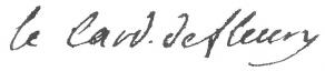 Signature d'André-Hercule de Fleury, cardinal