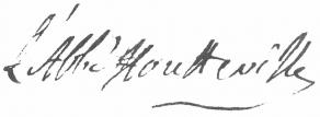 Signature de Claude-François-Alexandre Houtteville, abbé