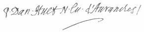 Signature de Pierre-Daniel Huet