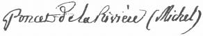 Signature de Michel Poncet de La Rivière