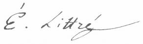Signature d'Émile Littré