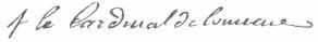 Signature d'Étienne-Charles de Loménie de Brienne, cardinal