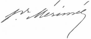 Signature de Prosper Mérimée