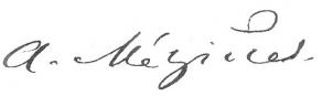 Signature d'Alfred Mézières