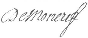 Signature de François-Augustin Paradis de Moncrif