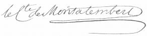 Signature de Charles de Montalembert