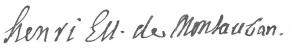 Signature d'Henri de Nesmond