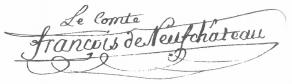 Signature de Nicolas François de Neufchâteau