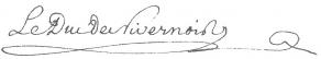 Signature de Louis-Jules Mancini-Mazarini, duc de Nivernais