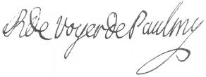 Signature d'Antoine-René de Voyer d'Argenson de Paulmy