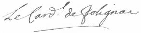 Signature de Melchior de Polignac