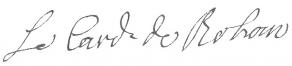 Signature de Armand-Gaston-Maximilien de Rohan