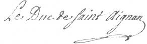 Signature de Paul-Hippolyte de Beauvilliers, duc de Saint-Aignan