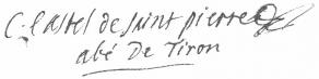 Signature de Charles-Irénée Castel de Saint-Pierre