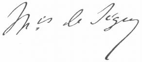 Signature de Pierre de Ségur