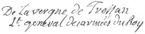 Signature de Louis-Élisabeth de La Vergne de Tressan