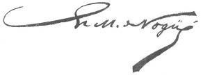 Signature de Eugène-Melchior de Vogüé