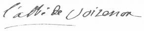 Signature de Claude-Henri de Fusée de Voisenon, abbé