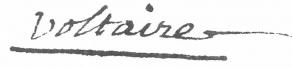 Signature de François-Marie Arouet, dit Voltaire